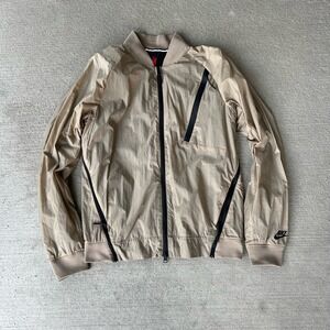 Nike Tech Pack Hypermesh Varsity Jacket Men's Small Khaki Beige 832190-235 NWT